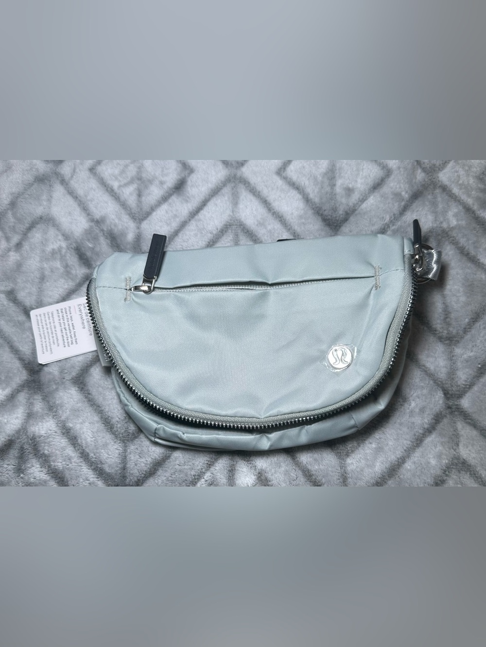 Compact 1L Sleek Silver 🩶🤍 colored half moon sling crossbody bag